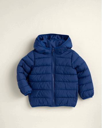 Toddler Boy Midweight Packable Puffer - Navy Blue, 